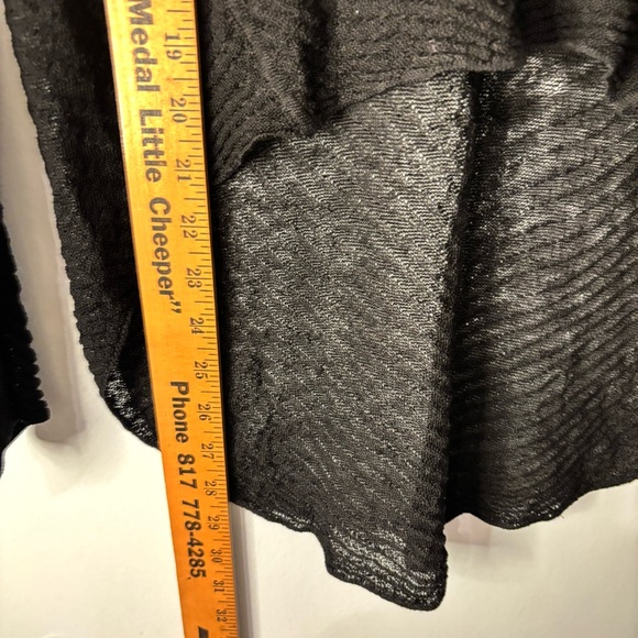 Eileen Fisher Hemp Blend Crop High/Low Sweater Black Sheer Size Small - Picture 7 of 9
